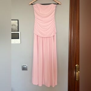 Elegant Pink Strapless Dress
